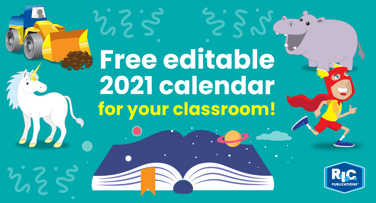 Free editable 2021 calendar pack