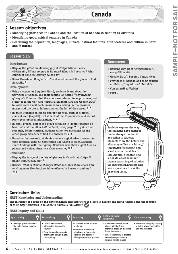 Australian Curriculum Geography (Sample)