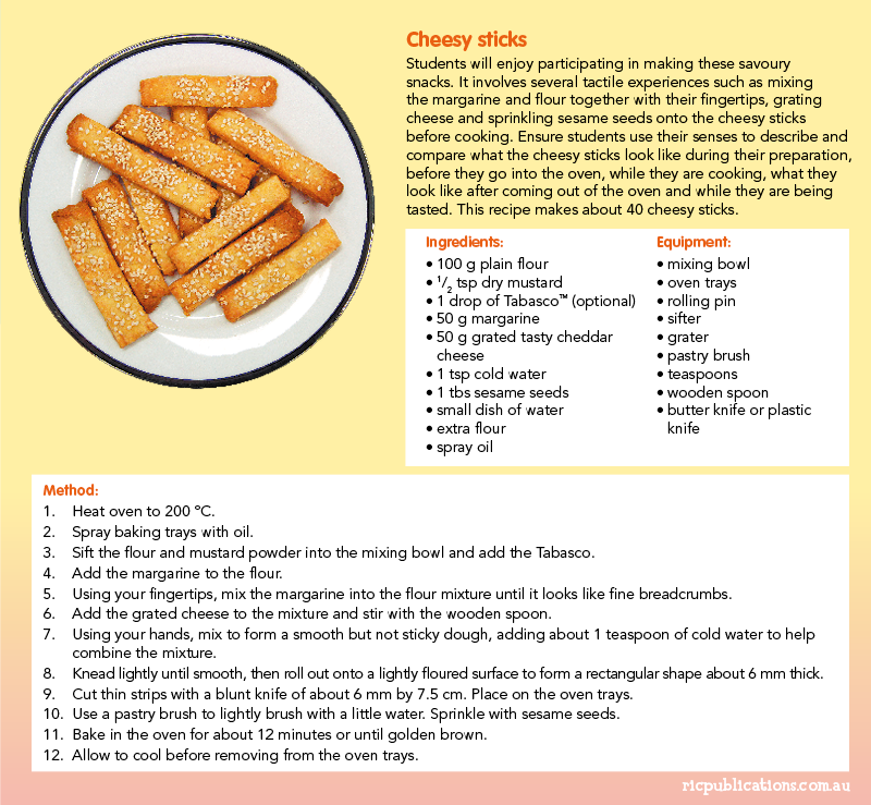 Cheesy sticks recipe