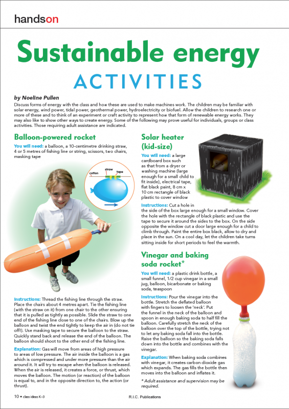 Sustainable energy activities freebie