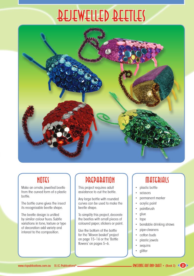 Bejewelled Beetles freebie from RIC Publications awesome art and craft