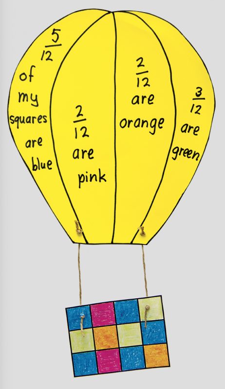 Fraction hot air balloon